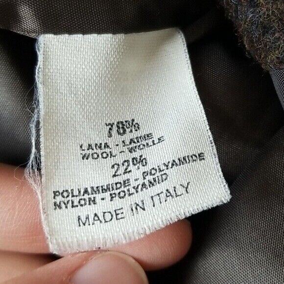 Midali Milano Wool Coat Women 42 EU (6 US) Brown Button Collarless Jacket Warm - Picture 6 of 7